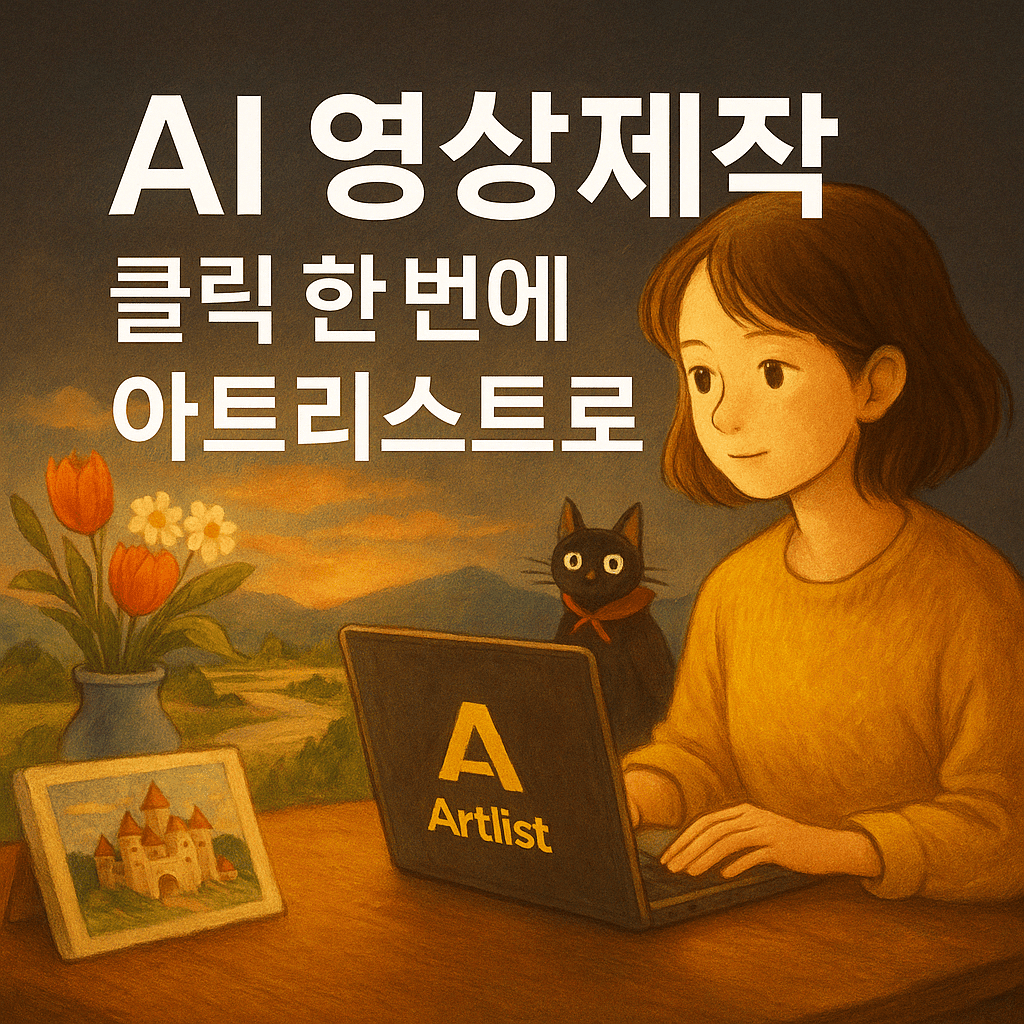 AI 영상 제작 & 동영상 편집도 한 번에! 아트리스트 구독 이유 완벽 정리 1 AI 영상 제작을 위한 다양한 이미지 스타일을 제공하는 아트리스트 플랫폼 인터페이스 화면. 다목적, 네온 퓨처, 스튜디오 초상화 등 영상 제작에 활용 가능한 AI 이미지 스타일들이 정방형 타일로 나열되어 있다.